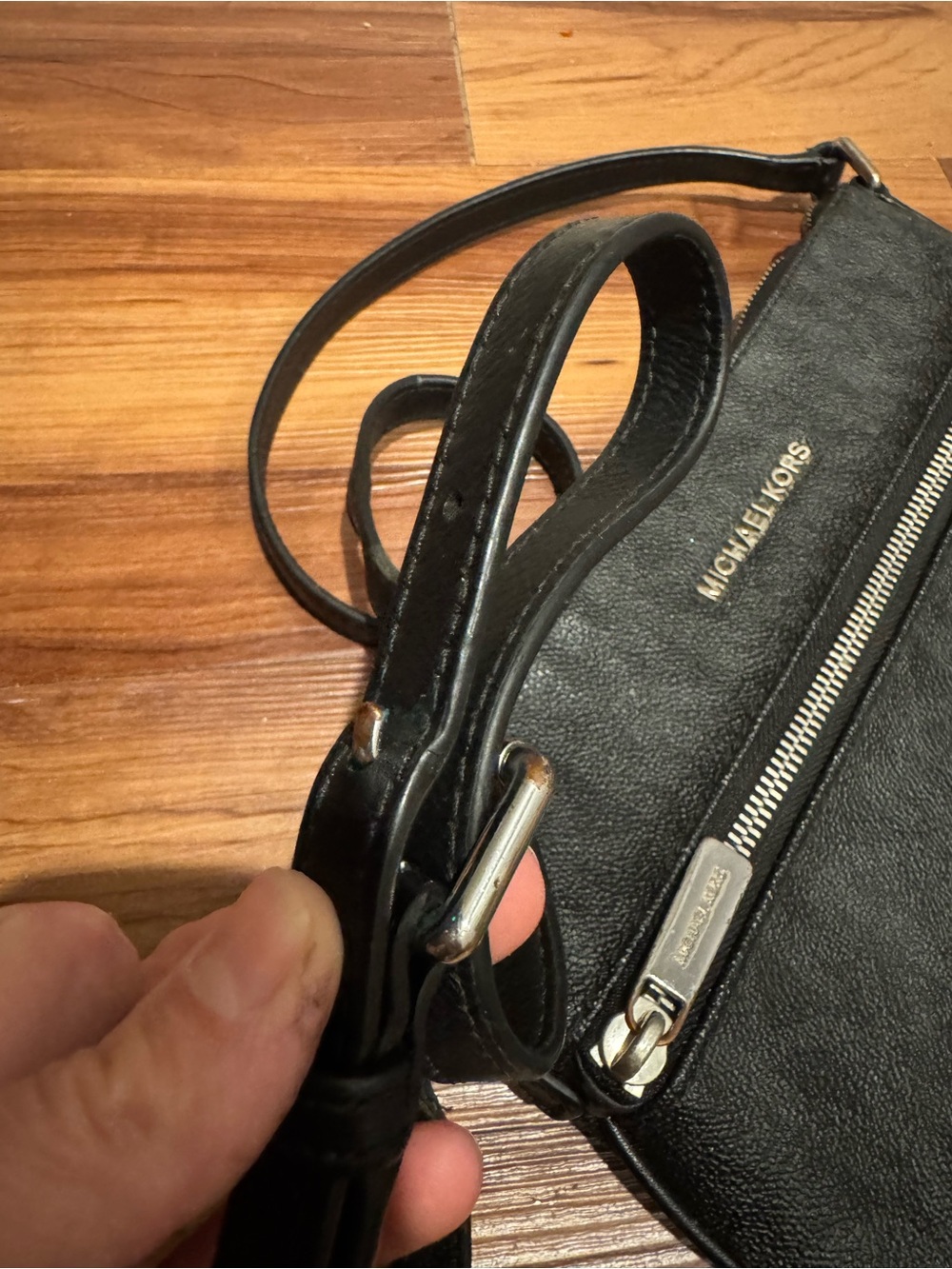 Michael Kors Black Signature Crossbody with Silver Hardware - Picture 6 of 7